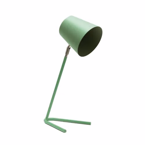 ValueLights Sage Green Metal Table Lamp with Tapered Dome Shade and Included LED Bulb – 1