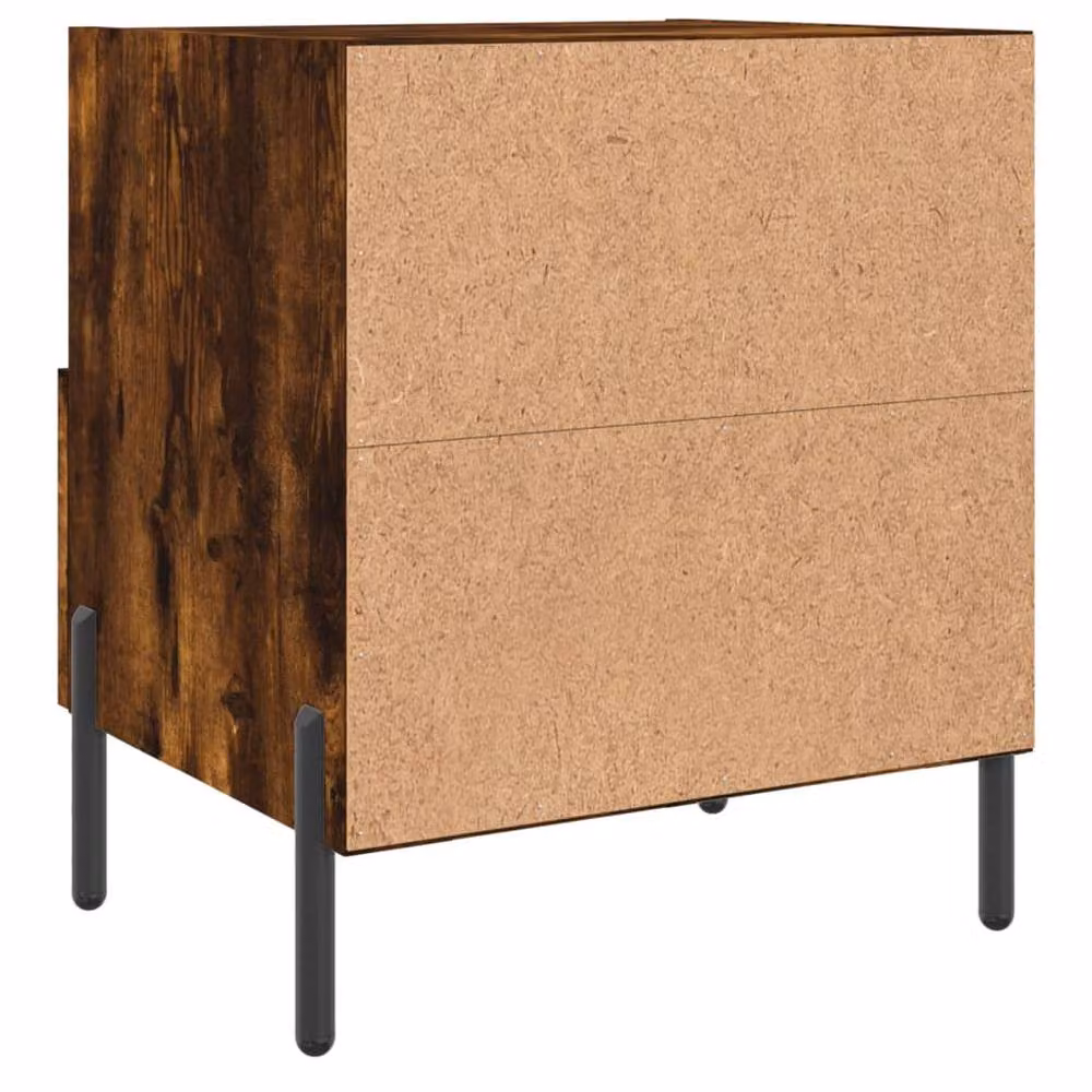 Berkfield Home Modern Bedside Cabinets, 2 Piece Set in Smoked Oak Brown, W/D/H: 40 x 35 x 47.5 cm – 7