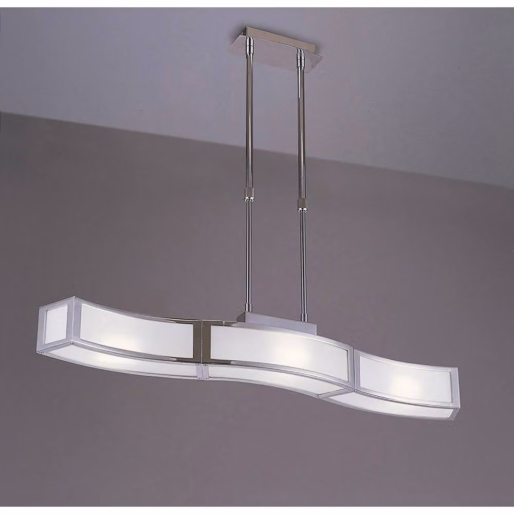 Netlighting Duna GU10 Linear Pendant 3 Light Bar in Chrome and Grey Acrylic – 2