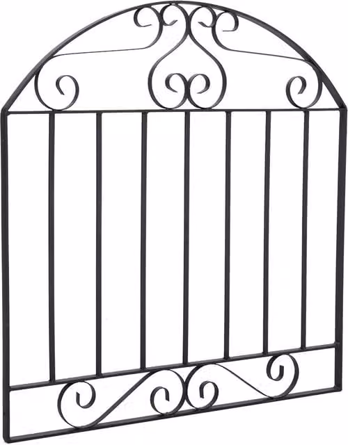 Darphe Arched Top Metal Garden Swing Gate in Black
