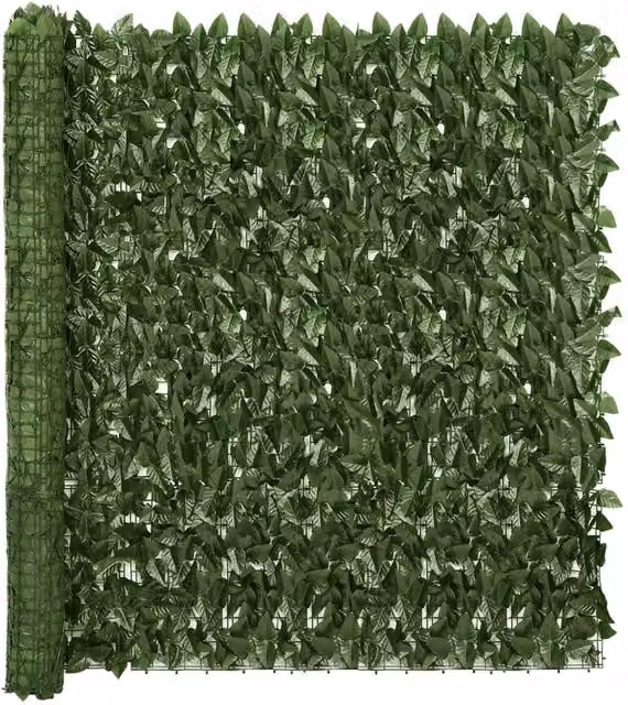 Berkfield Home Semi-Transparent Artificial Hedge Balcony Screen with Dark Green Leaves, W: 300 cm, H: 150 cm – 1