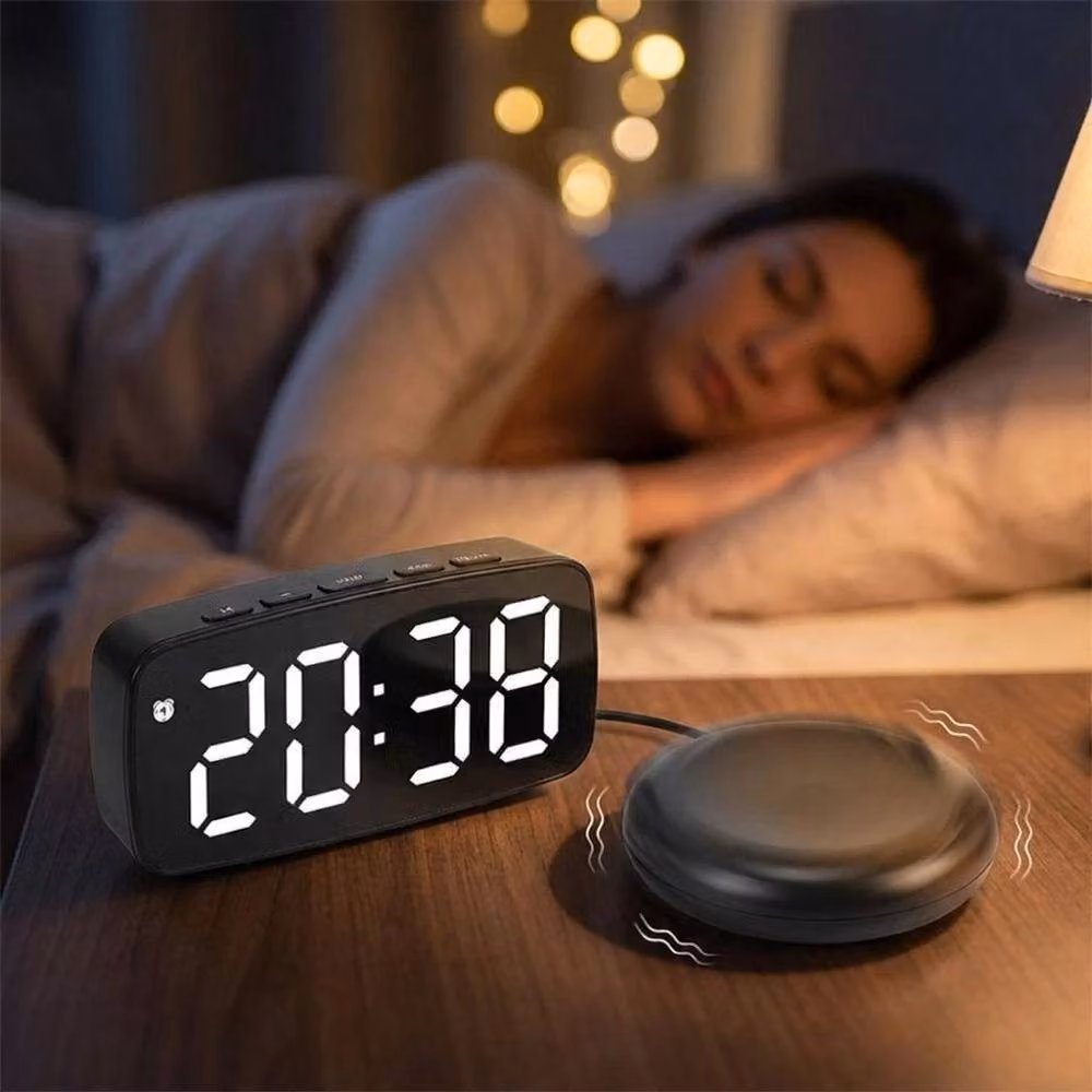 PAWNORA Alarm Clock Style C with Adjustable Brightness in Black and White – 5