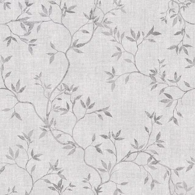 Muriva Darcy James Collection Japandi Leaf Textured Wallpaper in Grey – 1