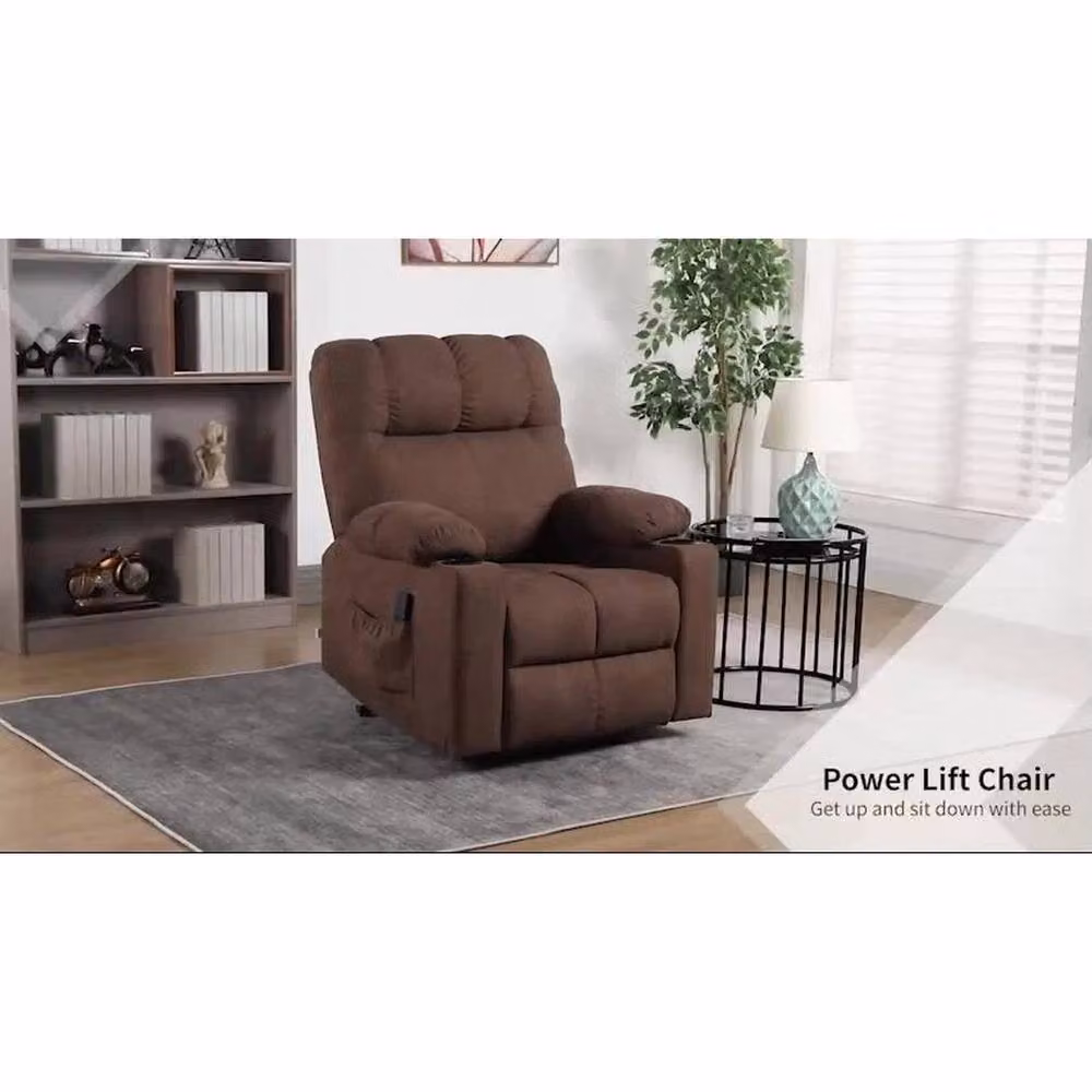 FORGEVIO Heavy Duty Powered Riser Recliner Chair Lift for Seniors in Brown Fabric – 2