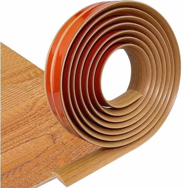 NESTLUNE Brown Self-Adhesive PVC Laminate Carpet Floor Edging Transition Bar, W: 52 cm, H: 5.2 cm