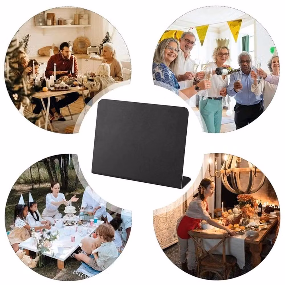 NESTLUNE Small Black Tabletop Mini Chalkboard Signs with 20x+4 Pens – 4