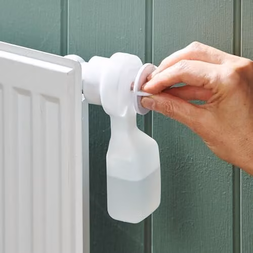 mysmartbuy Radiator Bleeder Tool with Integrated Reservoir and Valve Key in White, H: 15 cm