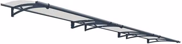 Palram Aquila Door Awning Canopy 4500 in Grey and Transparent Acrylic, Length: 453.5 cm – 1