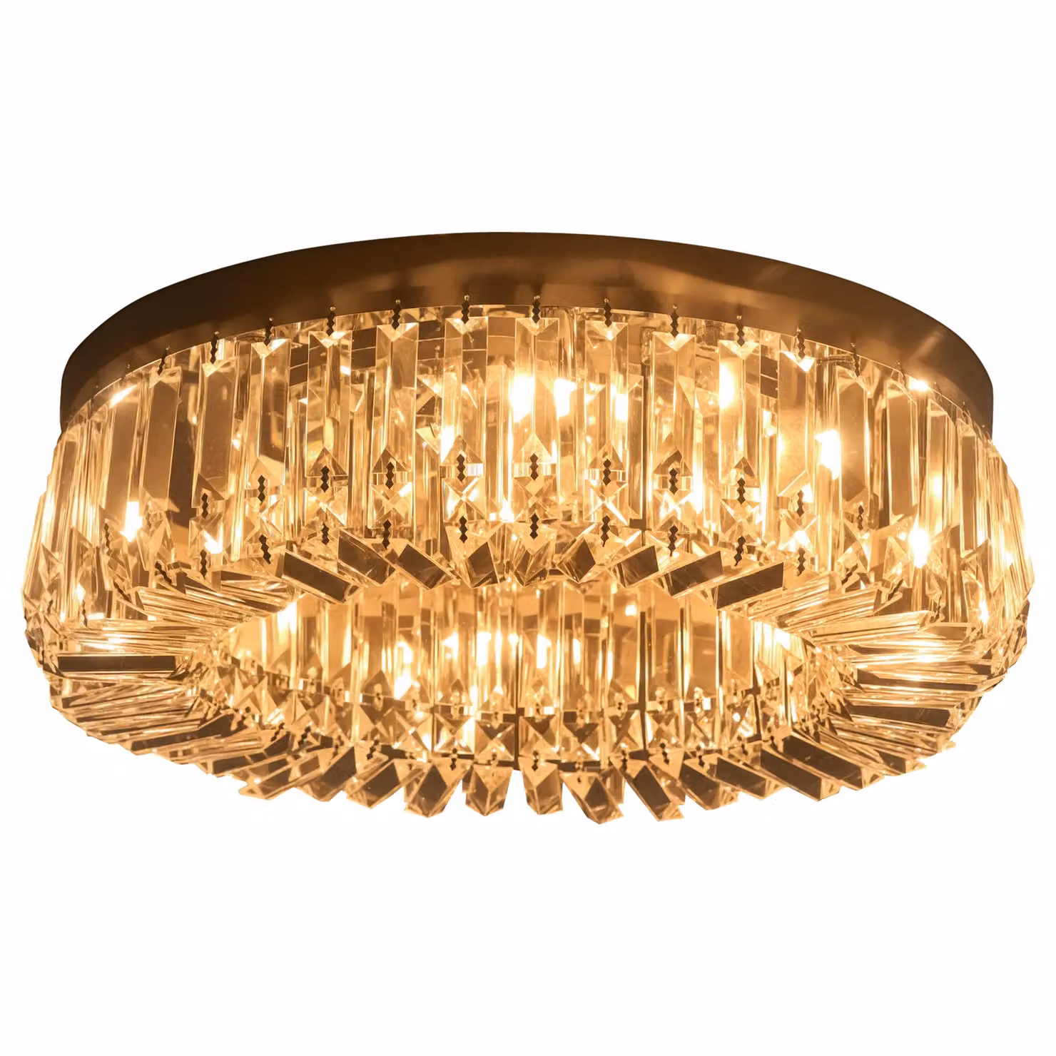HOMCOM Modern Crystal Ceiling Light in Silver Stainless Steel and Transparent Glass – 2