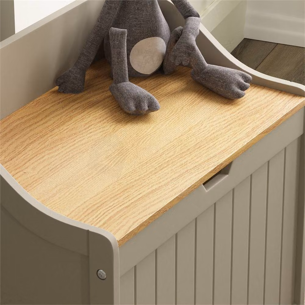Kelvenix Grey Wooden Toy Storage Box with Removable Lid for Childrens Bedrooms – 3