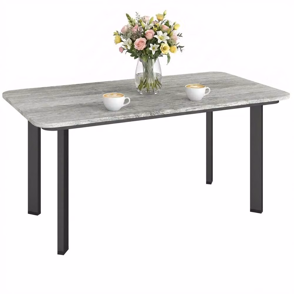 OUTSUNNY Modern Outdoor Coffee Table with Grey Slatted WPC Top – 2