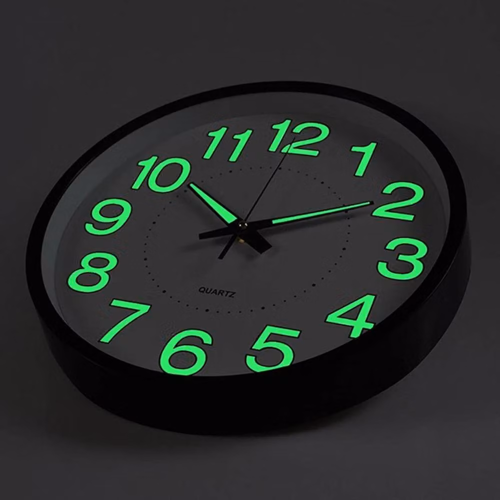 Kelvenix Black Luminous Silent Analog Wall Clock, Diameter: 30 cm – 4