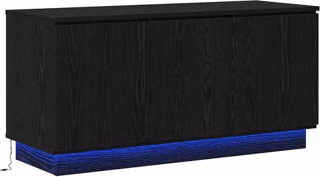 Berkfield Home Modern Black TV Cabinet in Matt Engineered Wood W/D/H: 100 x 38 x 49 cm