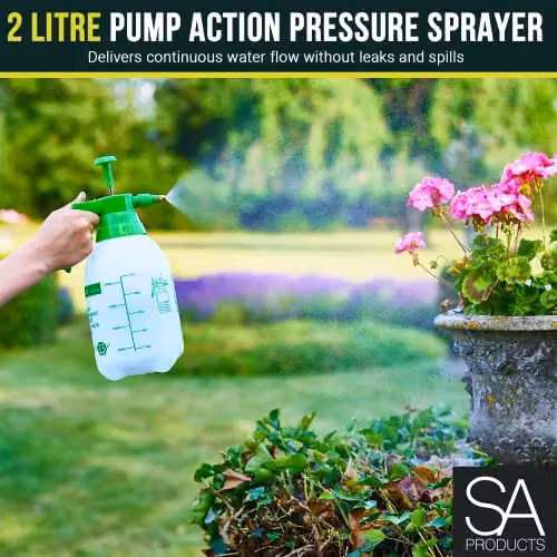 Pelle & Sol Manual Pump Action Pressure Sprayer in Green and Multicolour, 2 L – 2