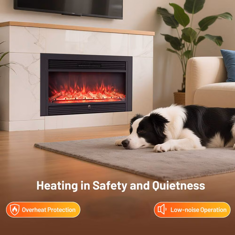 Costway 36-Inch Electric Fireplace Insert Heater in Black – 4