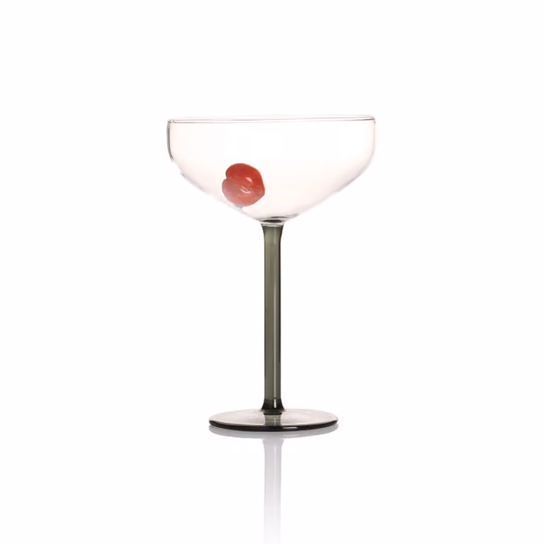 Maison Balzac Manhattan Cocktail Glass in Red and Smoke Grey, 200 ml