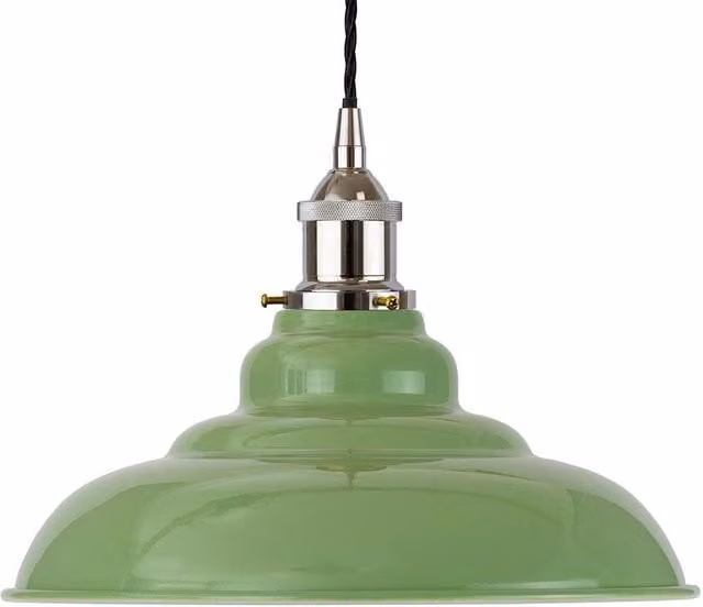 SE Home St Edmund's Pendant Light in Mint Green and Black with Nickel Finish