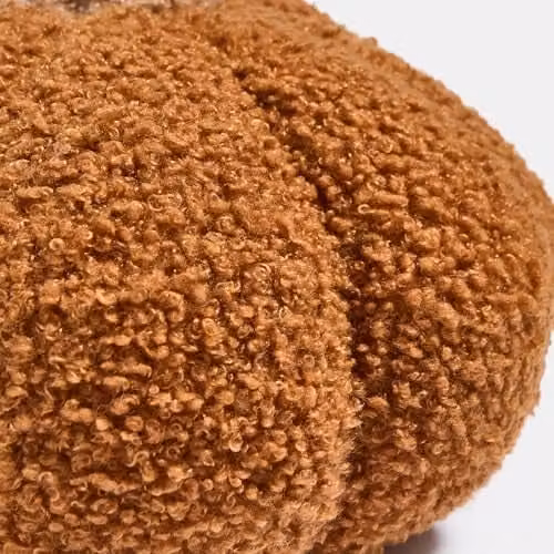 OHS Pumpkin Boucle Decorative Weighted Doorstop in Orange, W/D/H: 23 x 23 x 12 cm – 3