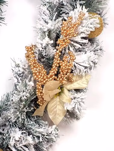 Best Artificial Frosted Gold Christmas Garland, 270 cm – 3