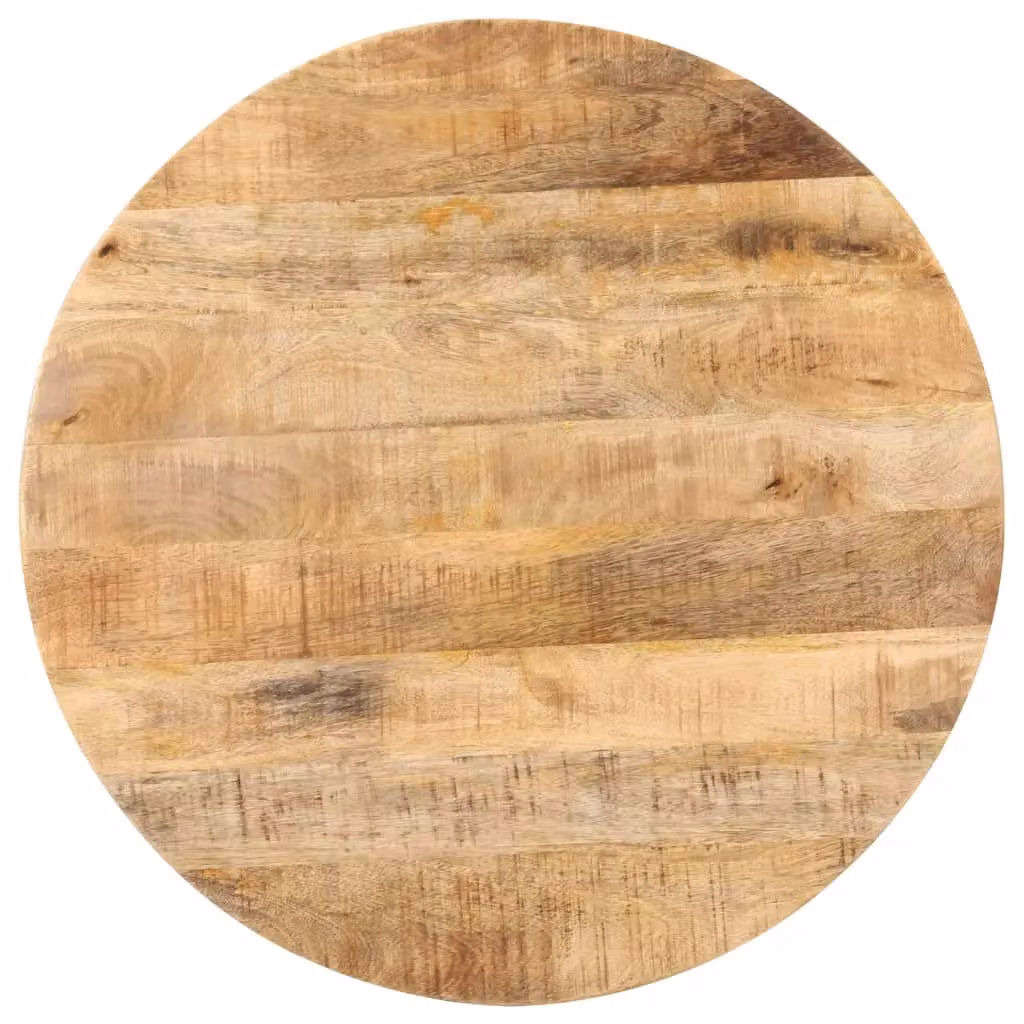 Berkfield Home Bistro Round Mango Wood Table in Brown and Black, Diameter: 70 cm, Height: 75 cm – 2