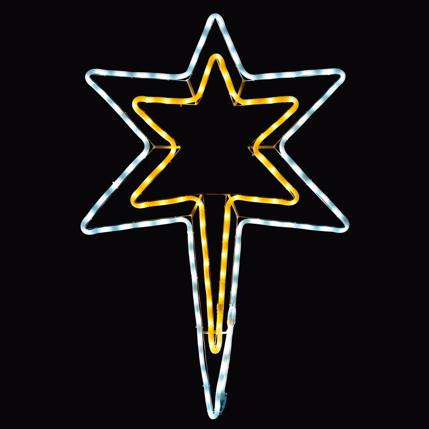 Christow Christmas Star Flashing LED Wall Decoration Rope Silhouette in White and Multicolour, H: 82 cm – 2
