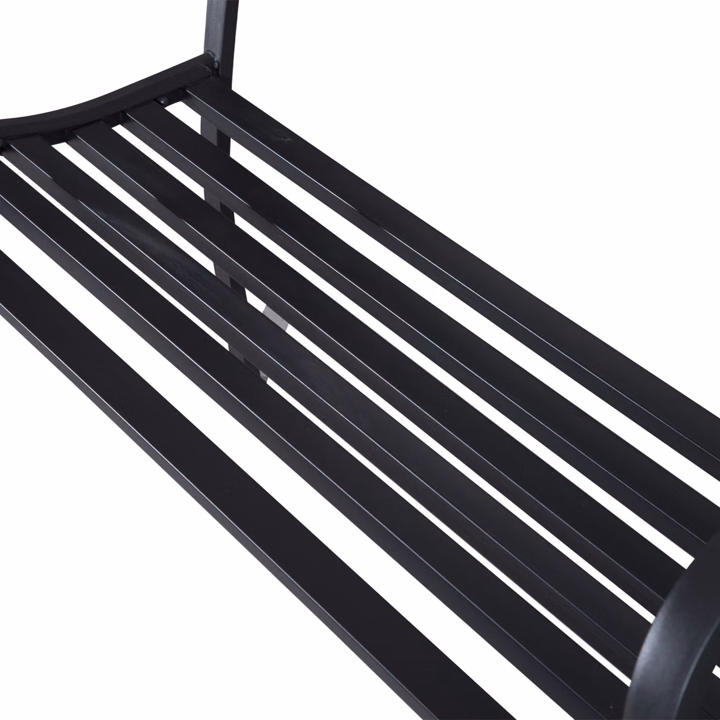 Outsunny 2 Seater Black Metal Garden Park Bench with Armrests – 8