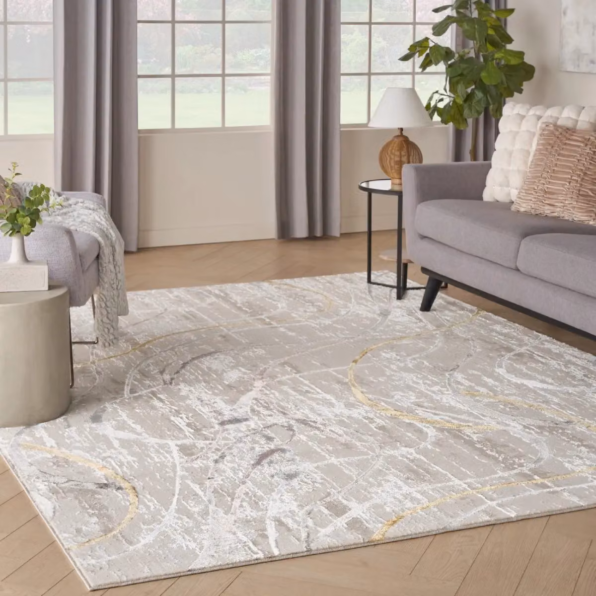 The Rug Shop UK Modern Abstract Area Rug in White, W: 240 cm, D: 300 cm – 2