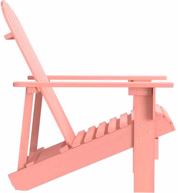 Berkfield Home Pink Solid Fir Wood Garden Adirondack Chair W/D/H: 69.5 x 86.5 x 89.5 cm