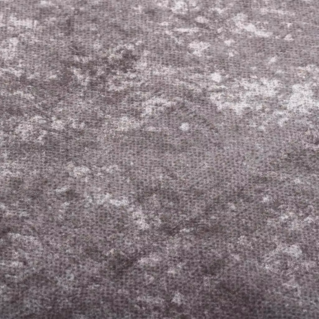 Berkfield Home Washable Round Anti Slip Rug in Grey, Diameter: 100 cm – 2