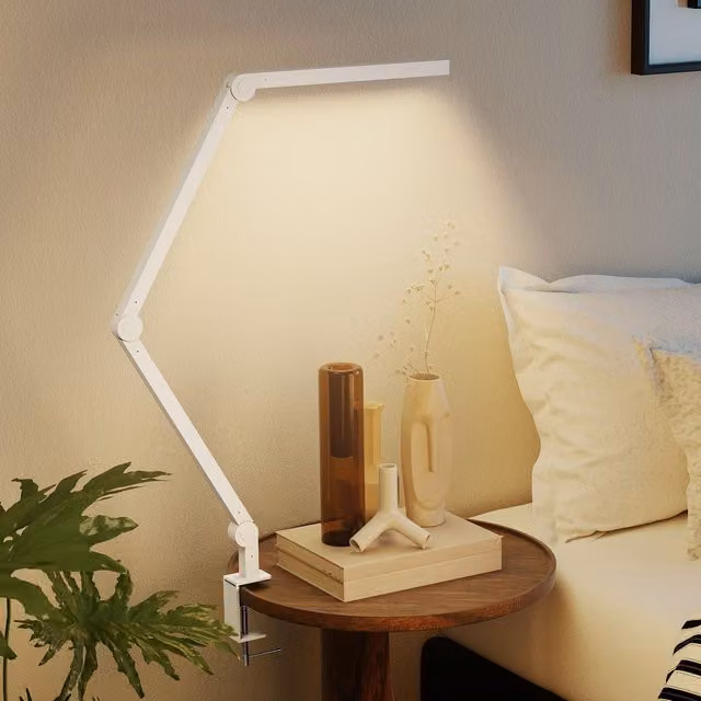 HOMCOM LED Tabletop Desk Lamp with 2 Colour Modes and Touch Control, White