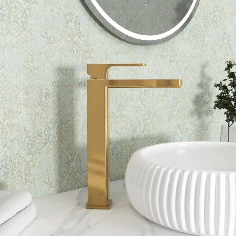 Royal Bathrooms Single Lever Countertop Mono Basin Mixer Tap in Brushed Brass