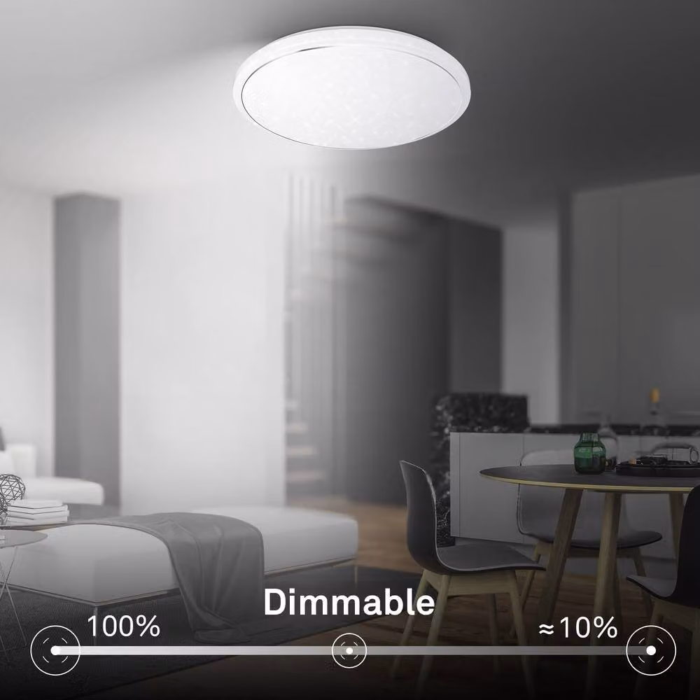 Briloner Starry Sky LED Ceiling Light, White, 19.5W, 4450lm, Dimmable with Remote Control and Timer, Diameter: 48 cm – 4