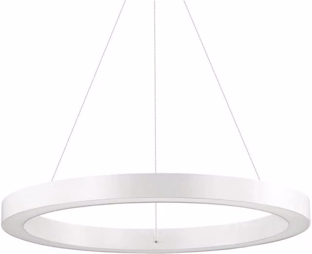 Ideal Lux Oracle Integrated LED Medium Ring Ceiling Pendant in White with 3000K Warm White Light