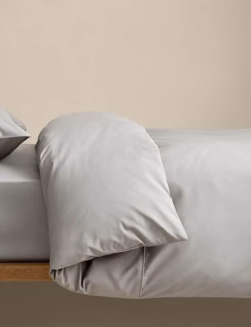 M&S Egyptian Cotton 230 Thread Count Percale Duvet Cover in Grey