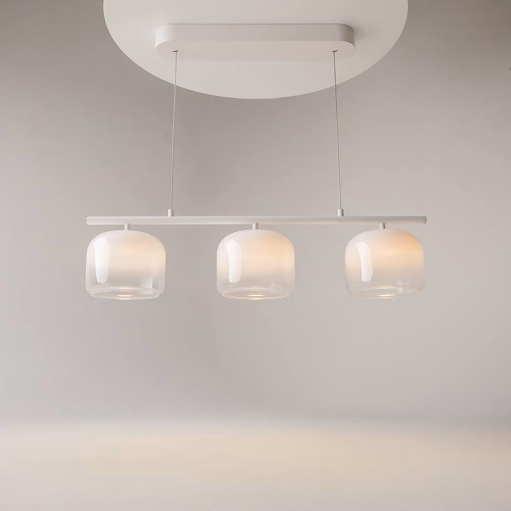 Netlighting Spirito LED Bar Pendant Ceiling Light in White, 3000K Warm White, Dimmable and Height Adjustable – 2