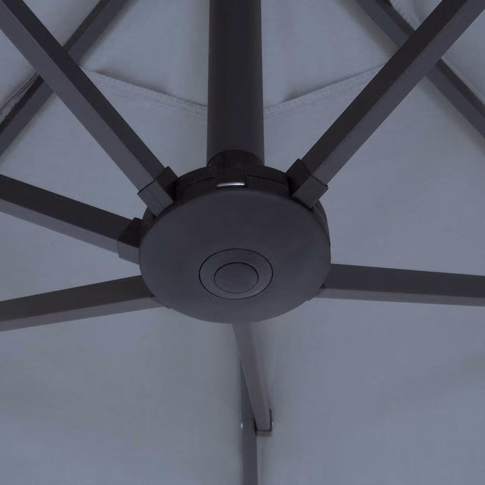 Wyld and Coco Garden Sun Parasol in Dark Grey with Aluminium Pole, Height: 247 cm – 2
