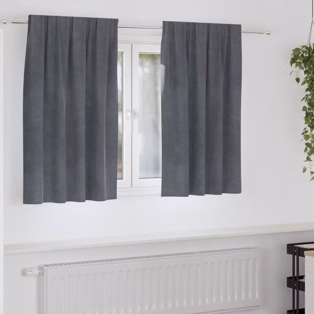 Berkfield Home Blackout Velvet Curtains, 2 Pack, Super Light Grey – 1