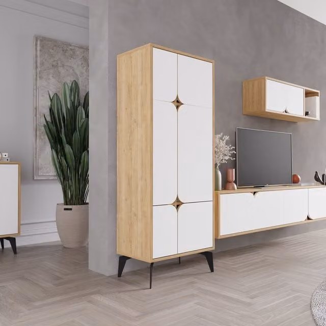 Decortie Spark Modern Multipurpose Freestanding Cabinet in White