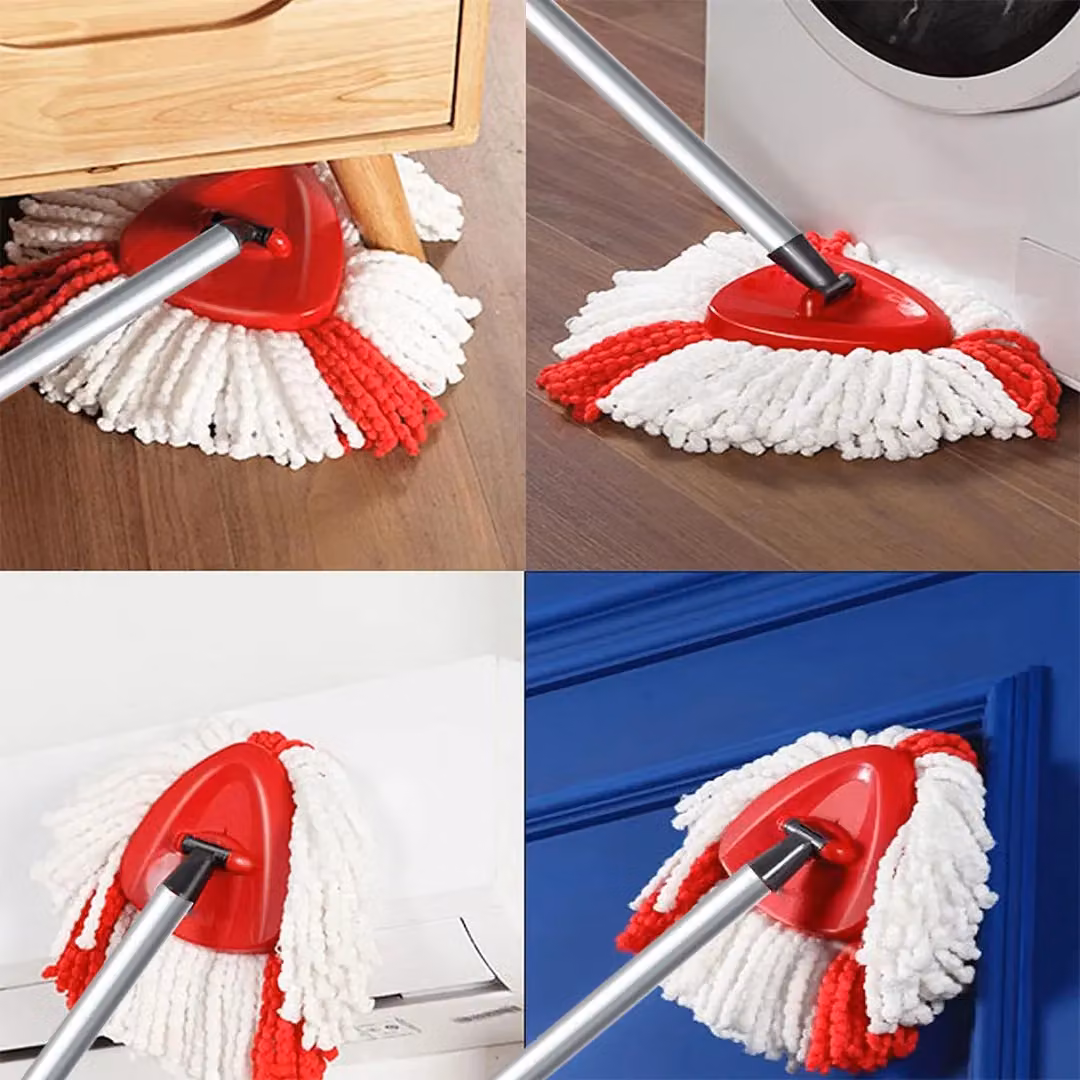 SPETLEK Microfibre Spin Mop Head Replacement Refills in White and Red – 4