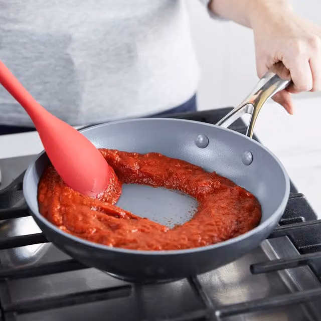 Orsina Heat Resistant and Non-Scratch Silicone Cooking Spoon in Pink and Red