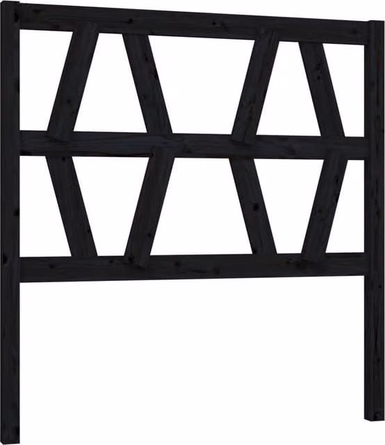 Berkfield Home Black Solid Pine Wood Bed Headboard W/D/H: 96 x 4 x 100 cm