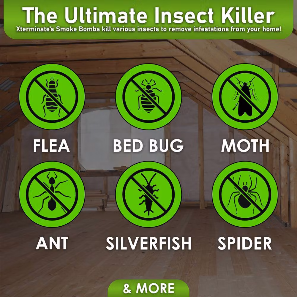 Xterminate XXL Smoke Bomb Insect Killer Fogger for Bed Bugs, White, 8 Pack – 2