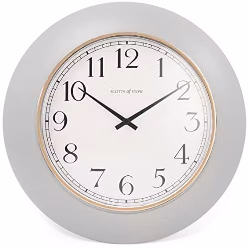 MySmartBuy Modern Round Silent Quartz Wall Clock in Grey, Diameter: 30 cm – 1