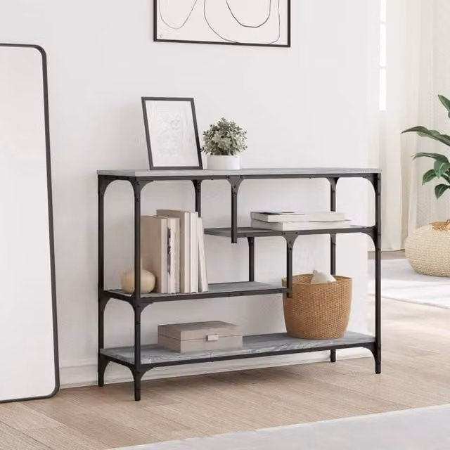 Berkfield Home Decorative Console Table in Grey Sonoma, W/D/H: 100 x 30 x 75 cm – 1