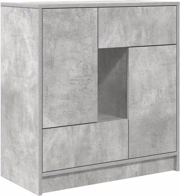 Berkfield Home Modern Sideboard with Drawers and Doors in Concrete Grey W/D/H: 70.5 x 34 x 74.5 cm