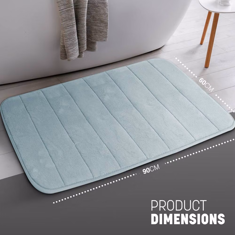 Keplin Memory Foam Bath Mat, Blue and Black, W/D/H: 60 x 90 cm – 4