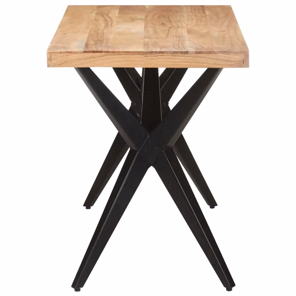Berkfield Home Rectangular Dining Table in Brown Solid Acacia Wood, W/D/H: 120 x 60 x 76 cm – 2