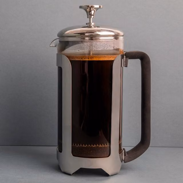 La Cafetiere Roma French Press Coffee Maker in Grey and Copper, Height: 15 cm