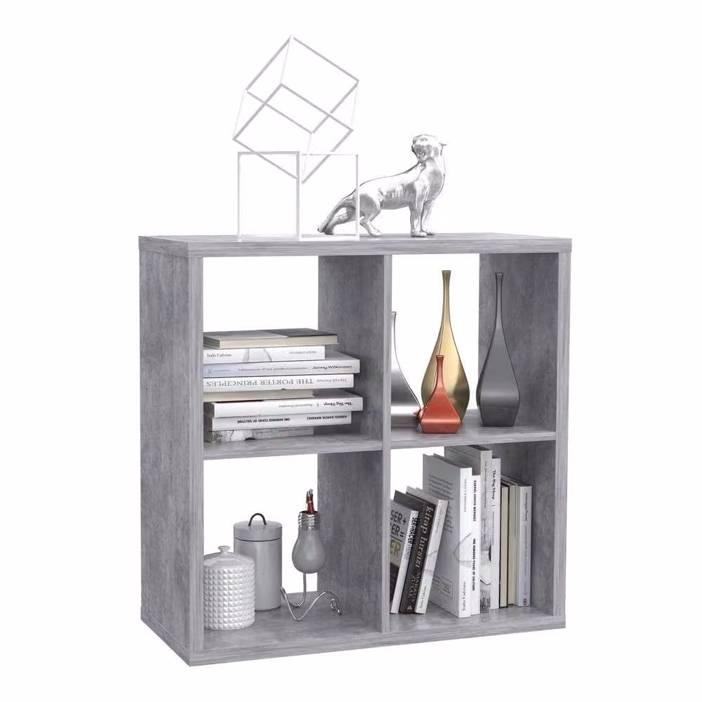 Furniture To Go Mauro 2x2 Grey MDF Storage Unit with Back Panel – 3