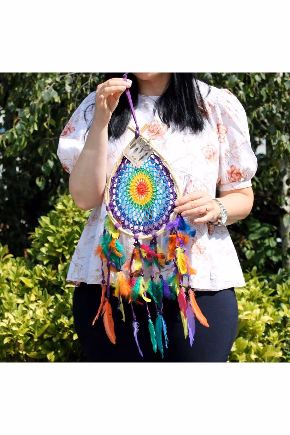 KDMD Bali Dream Catcher Medium Multi Teardrop Boho Mandala Wall Decor in Multicolour – 4
